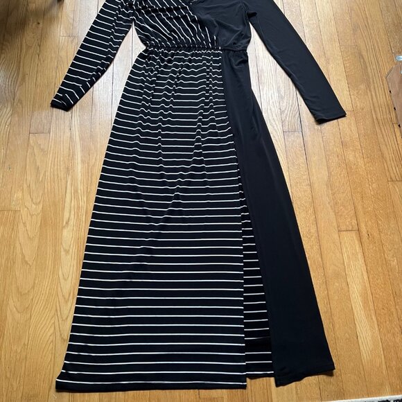 New Romantics By Free People Size M Black & White Striped Referee Maxi Dress - Picture 12 of 16